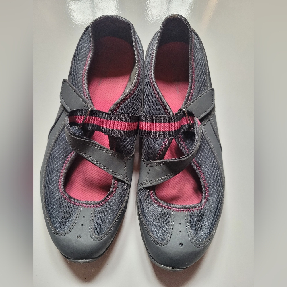 Gray and Pink Mary Jane Sneakers, Very Good Used Condition.